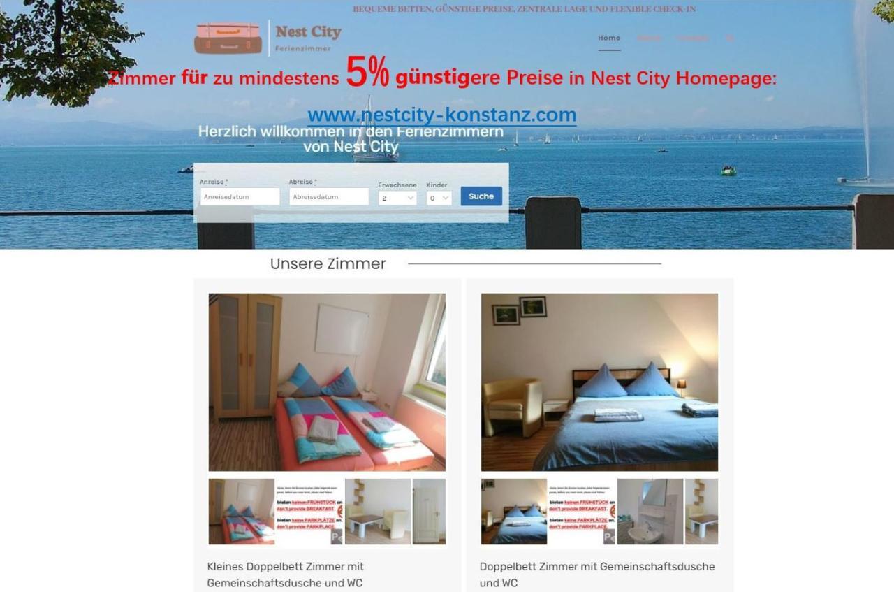 Nest City - Not A Hotel, Private Room With Shared Showers, No Parking, Breakfast, Or Kitchen, Towels Available For A Fee, Check-In 4 Pm To 11 Pm 康斯坦茨 外观 照片